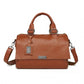 Miss Lulu Perfect Fusion Of Genuine And PU Leather Women's Tote Crossbody Bag - Brown