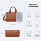 Miss Lulu Perfect Fusion Of Genuine And PU Leather Women's Tote Crossbody Bag - Brown