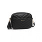 Miss Lulu Lightweight Quilted Leather Cross Body Bag - Black