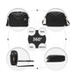 Miss Lulu Lightweight Quilted Leather Cross Body Bag - Black