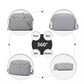 Miss Lulu Lightweight Quilted Leather Cross Body Bag - Grey
