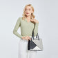 Miss Lulu Contrast Panel Shoulder Bag - Grey And Beige
