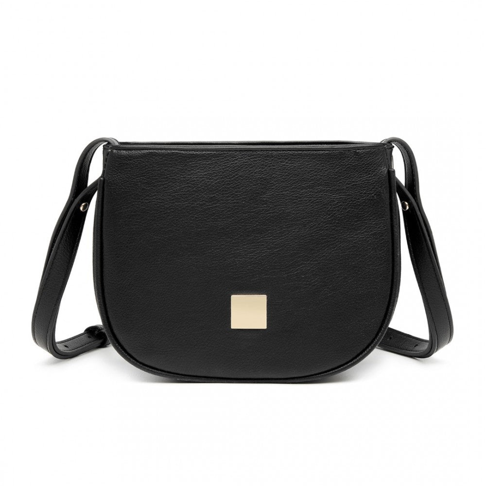 Miss Lulu Simple Cross-Body Handbag - Black