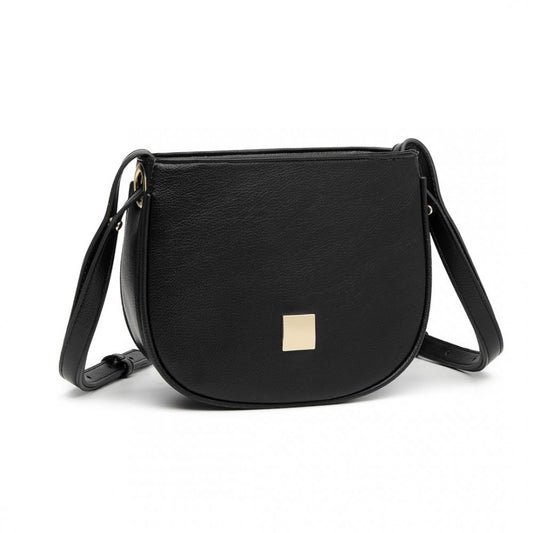 Miss Lulu Simple Cross-Body Handbag - Black