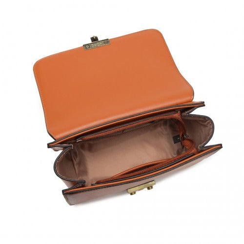 Miss Lulu Retro Cross-Body Bag - Brown