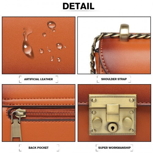 Miss Lulu Retro Cross-Body Bag - Brown
