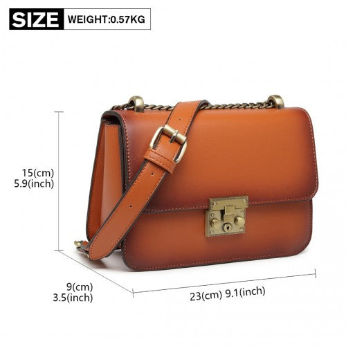 Miss Lulu Retro Cross-Body Bag - Brown