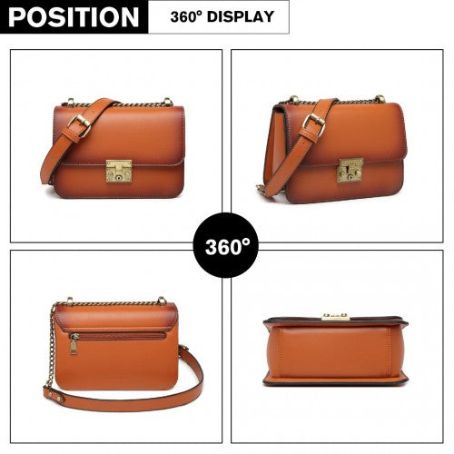 Miss Lulu Retro Cross-Body Bag - Brown