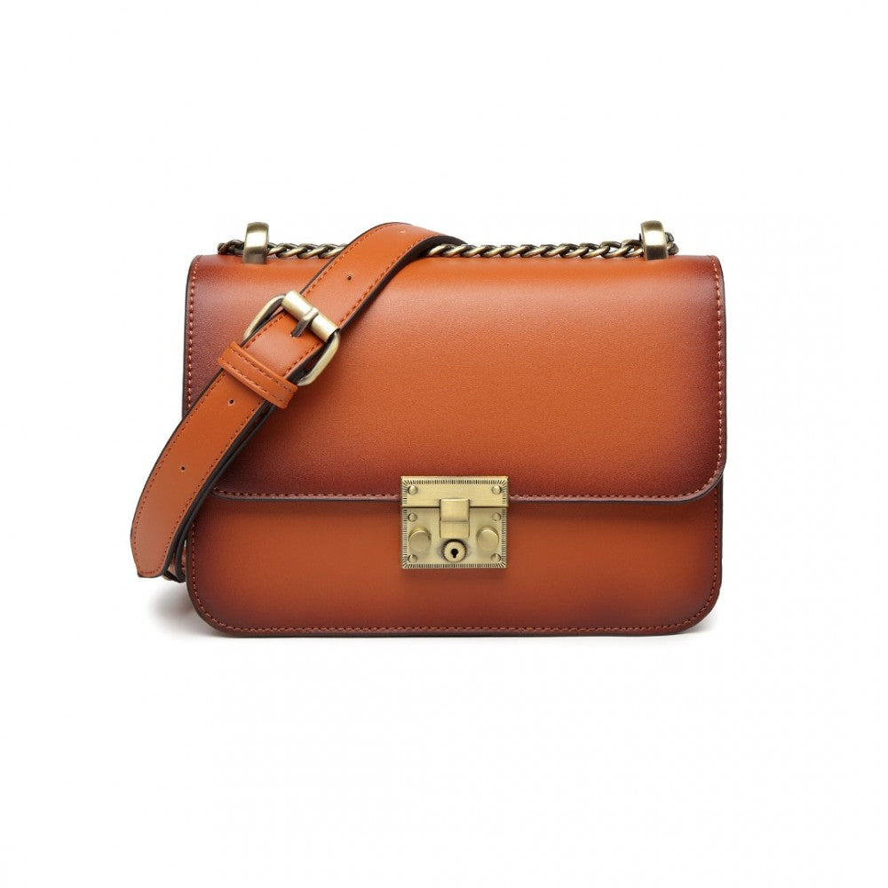 Miss Lulu Retro Cross-Body Bag - Brown