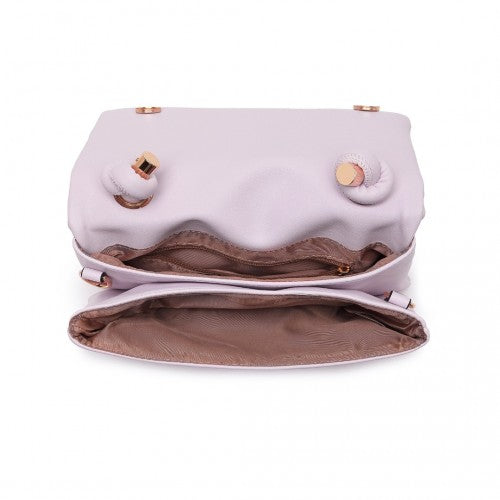 Miss Lulu Personality Versatile Chain Handbag Crossbody Bag - Purple