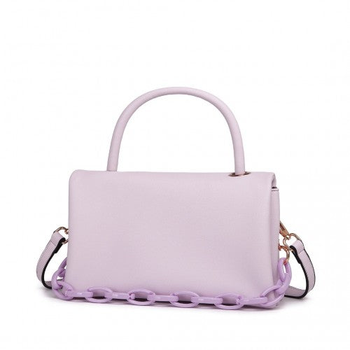 Miss Lulu Personality Versatile Chain Handbag Crossbody Bag - Purple