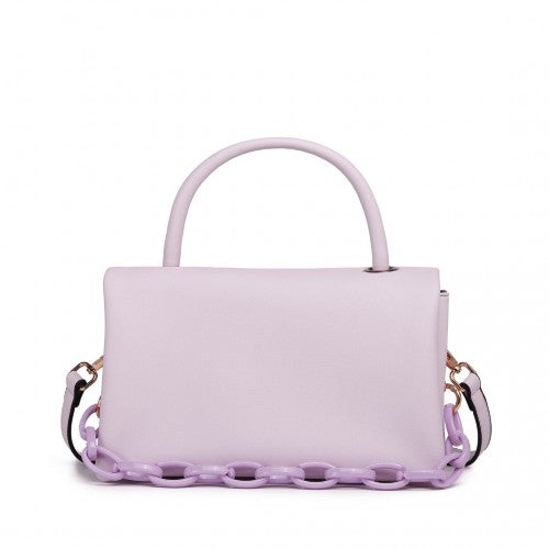 Miss Lulu Personality Versatile Chain Handbag Crossbody Bag - Purple