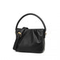 Miss Lulu Women's Soft Leather Pleated Handbag - Black