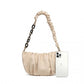 Miss Lulu Premium Chain Cloud-Like Pochette Handbag - Beige