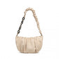 Miss Lulu Premium Chain Cloud-Like Pochette Handbag - Beige