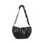 Miss Lulu Premium Chain Cloud-Like Pochette Handbag - Black