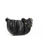 Miss Lulu Premium Chain Cloud-Like Pochette Handbag - Black