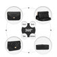 Miss Lulu V-Quilted Flap Leather Shoulder Bag - Black