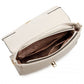 Miss Lulu V-Quilted Flap Leather Shoulder Bag - Grey