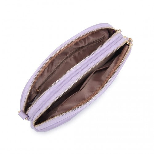 Miss Lulu Trendy Tassel Crossbody Bag - Purple