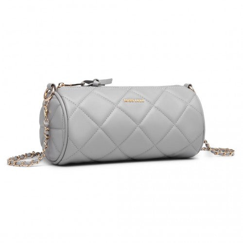 Miss Lulu Cylindrical Lightweight Cross Body Bag - Grey