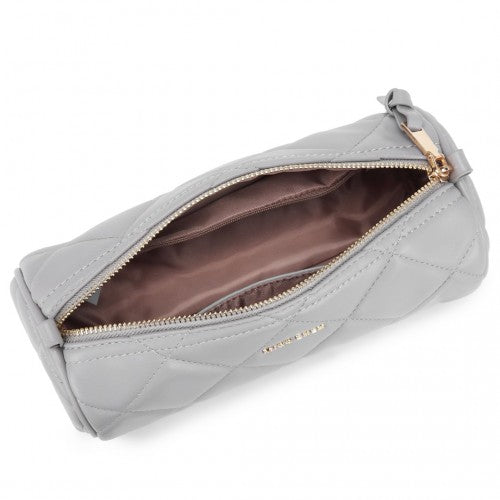 Miss Lulu Cylindrical Lightweight Cross Body Bag - Grey