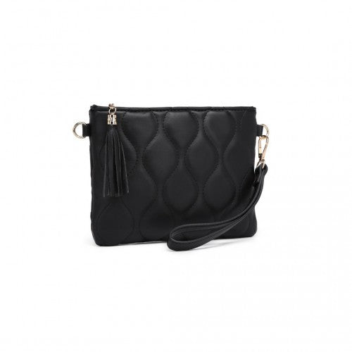 Miss Lulu Small PU Leather Soft Crossbody Bag - Grey
