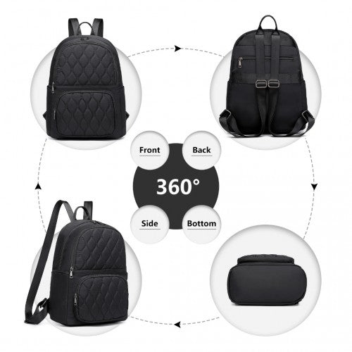 Miss Lulu Casual Lightweight Ladies Backpack - Black