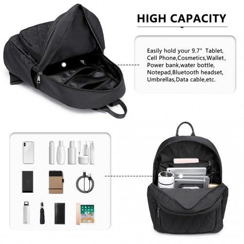 Miss Lulu Casual Lightweight Ladies Backpack - Black