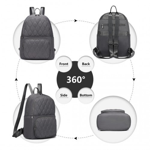 Miss Lulu Casual Lightweight Ladies Backpack - Grey