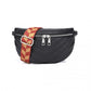 Miss Lulu Wide Strap Bum Bag Lightweight Adjustable Waist Bag - Black