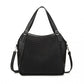 Miss Lulu Casual Shoulder Bag With Stylish Pleated Design - Black