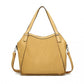 Miss Lulu Casual Shoulder Bag With Stylish Pleated Design - Yellow
