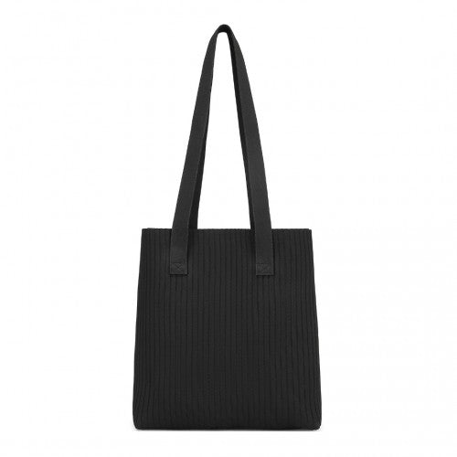 Miss Lulu Large Capacity Polyester Tote Shopping Bag - Black