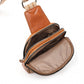Miss Lulu Convertible PU Leather Multi-Wear Chest Bag - Brown