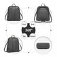 Miss Lulu 3 Piece Elegant Leather Backpack Set - Grey