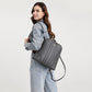 Miss Lulu 3 Piece Elegant Leather Backpack Set - Grey