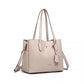 Miss Lulu Triple Compartment Tote Bag - Beige