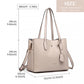 Miss Lulu Triple Compartment Tote Bag - Beige