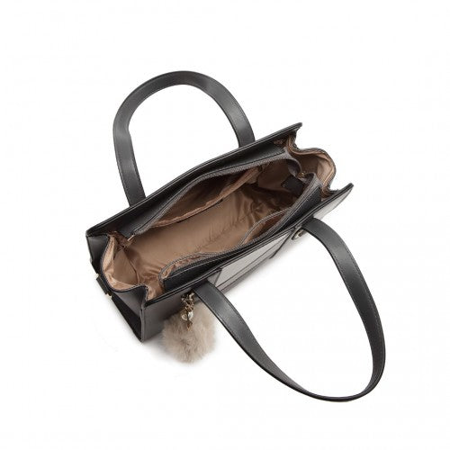 Miss Lulu Colour Block Cross-Body Handbag - Grey