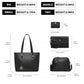 Miss Lulu 4 Piece Classic Sleek Handbag Set - Black