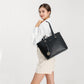 Miss Lulu 4 Piece Classic Sleek Handbag Set - Grey