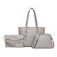 Miss Lulu 4 Piece Classic Sleek Handbag Set - Grey