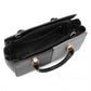 Miss Lulu Vintage Two-Colour Patchwork Handbag Tote Bag - Black