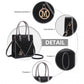 Miss Lulu Rectangular Soft Leather Cross Body Bag - Black