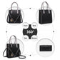 Miss Lulu Rectangular Soft Leather Cross Body Bag - Black