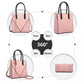 Miss Lulu Rectangular Soft Leather Cross Body Bag - Pink