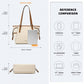 Miss Lulu Elegant Tote Bag With Monogram Pattern - Beige And Brown