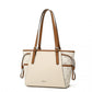 Miss Lulu Elegant Tote Bag With Monogram Pattern - Beige And Brown