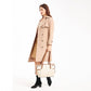 Miss Lulu Elegant Tote Bag With Monogram Pattern - Beige And Brown
